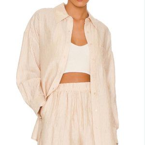Anine Bing Cream Button-Down Shirt
